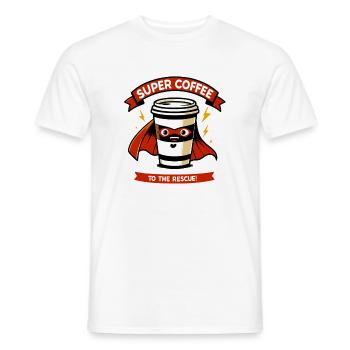Super Kaffee Retter Cup - Männer T-Shirt - Weiß - Vorne - AI Model Male 178 dark (178cm)
