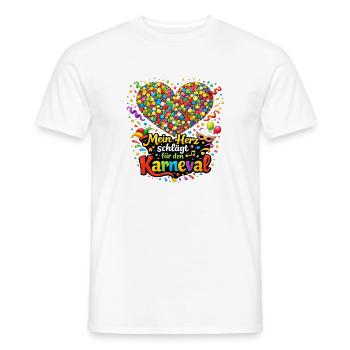 Mein Herz schlägt für den Karneval Jecke Fasching - Männer T-Shirt - Weiß - Vorne - AI Model Male 178 dark (178cm)