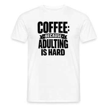Coffee because Murder is wrong Kaffee retro - Men's T-Shirt - white - Front - AI Model Male 178 dark (178cm)