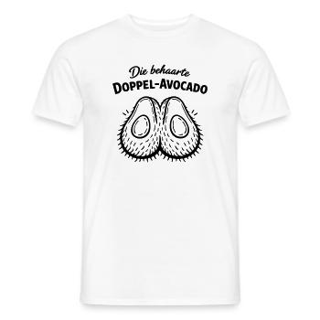 Doppel Avocado behaart unter der Gürtellinie - Männer T-Shirt - Weiß - Vorne - AI Model Male 178 dark (178cm)
