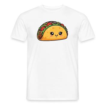 Kawaii Taco  - Men's T-Shirt - white - Front - AI Model Male 178 dark (178cm)