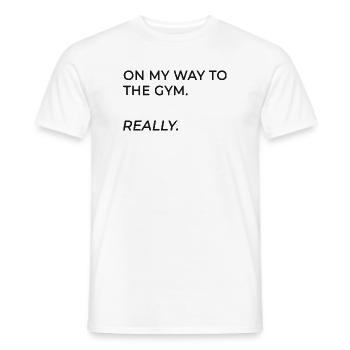En route vers la salle de sport. Vraiment. - T-shirt homme - blanc - Devant - AI Model Male 178 dark (178cm)