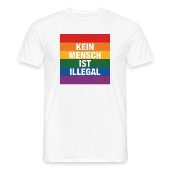 Kein Mensch ist Illegal - Gegen Rechts - Männer T-Shirt - Weiß - Vorne - AI Model Male 178 dark (178cm)