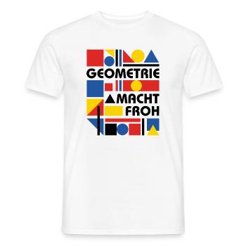 Geometry makes you happy - Men's T-Shirt - white - Front - AI Model Male 178 dark (178cm)