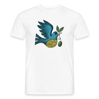 Azurblauer Vogel mit wirbelndem Bauch - Männer T-Shirt - Weiß - Vorne - AI Model Male 178 dark (178cm)