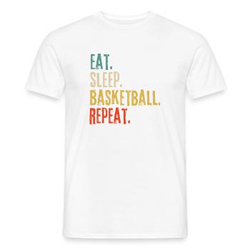 Eat Sleep Basketball Repeat Retro Vintage - Men's T-Shirt - white - Front - AI Model Male 178 dark (178cm)