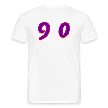 90. 90 ANS. 90e ANNIVERSAIRE. ANNIVERSAIRE 90 ANS. - T-shirt homme - blanc - Devant - AI Model Male 178 dark (178cm)