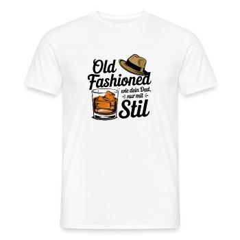 À l’ancienne comme ton père, mais avec un whisky style - T-shirt homme - blanc - Devant - AI Model Male 178 dark (178cm)
