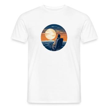 Moonlit night by the sea view - Men's T-Shirt - white - Front - AI Model Male 178 dark (178cm)