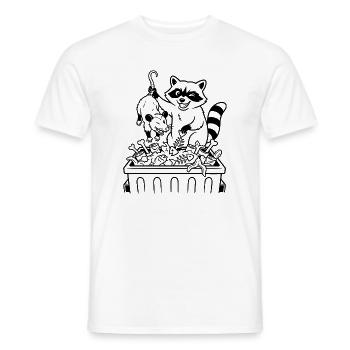 Raccoon Deluxe Dinner - Men's T-Shirt - white - Front - AI Model Male 178 dark (178cm)