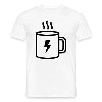Coffee Cup Flash Energy - T-shirt homme - blanc - Devant - AI Model Male 178 dark (178cm)