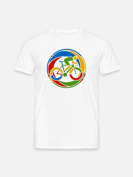 Buntes Fahrrad Rennrad Kunst Motiv - Männer T-Shirt - Weiß