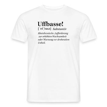 Mundart_Uffbasse - Men's T-Shirt - white - Front - AI Model Male 178 dark (178cm)