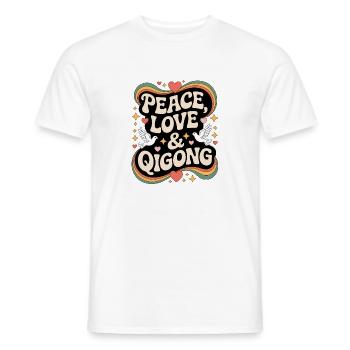 Qigong Tai Chi - T-shirt homme - blanc - Devant - AI Model Male 178 dark (178cm)