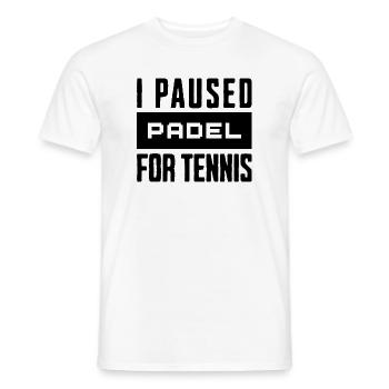 Tennis & Padel Hoodie, Shirt for Tennis Players - Men's T-Shirt - white - Front - AI Model Male 178 dark (178cm)
