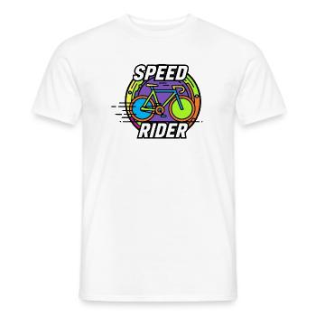 Speed Rider Fahrrad Neon Farben Rennrad Motiv - Männer T-Shirt - Weiß - Vorne - AI Model Male 178 dark (178cm)