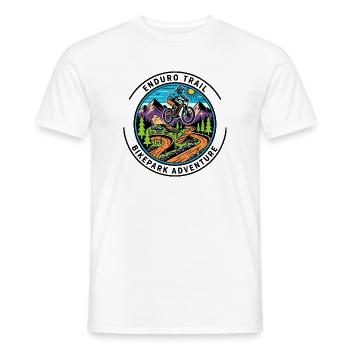 Badge de cycliste de Mountain Path - T-shirt homme - blanc - Devant - AI Model Male 178 dark (178cm)