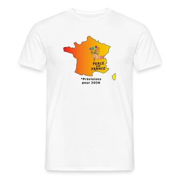 Peace_and_France_contour_meteo - Männer T-Shirt - Weiß - Vorne - AI Model Male 178 dark (178cm)