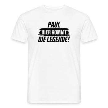 Hier kommt die Legende Paul - Männer T-Shirt - Weiß - Vorne - AI Model Male 178 dark (178cm)