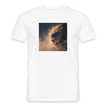 Lion from the Clouds – Royal Strength - Men's T-Shirt - white - Front - AI Model Male 178 dark (178cm)