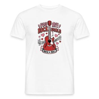 You Rock My World Gitarrist und Musiker Valentine - Männer T-Shirt - Weiß - Vorne - AI Model Male 178 dark (178cm)