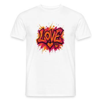 Love - Heart - Valentine's Day - Wedding - Men's T-Shirt - white - Front - AI Model Male 178 dark (178cm)