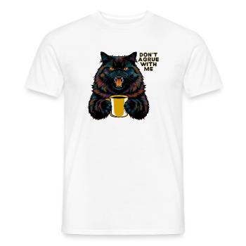 Chat avec la phrase « Ne discute pas avec moi » - T-shirt homme - blanc - Devant - AI Model Male 178 dark (178cm)