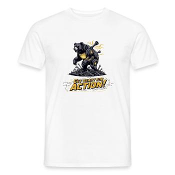 Équipement d’action Bear Mech - T-shirt homme - blanc - Devant - AI Model Male 178 dark (178cm)