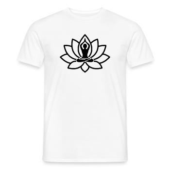 Yoga Lotus Flower Silhouette - Men's T-Shirt - white - Front - AI Model Male 178 dark (178cm)