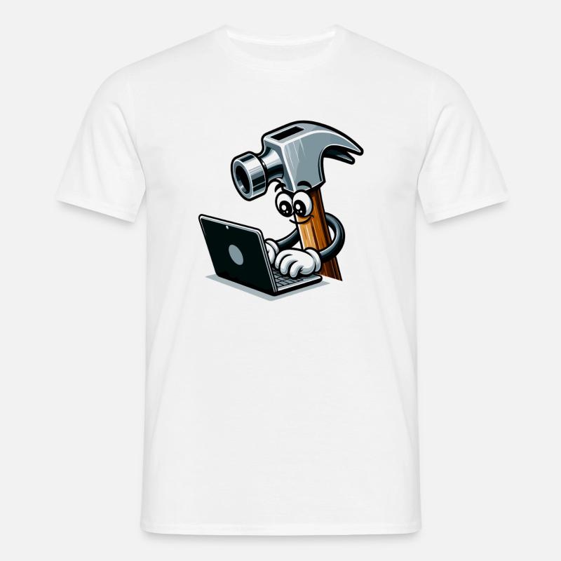 HammerCode: Tool meets bits - Men's T-Shirt - white