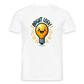 Idée joyeuse d’ampoule - T-shirt homme - blanc - Devant - AI Model Male 178 dark (178cm)