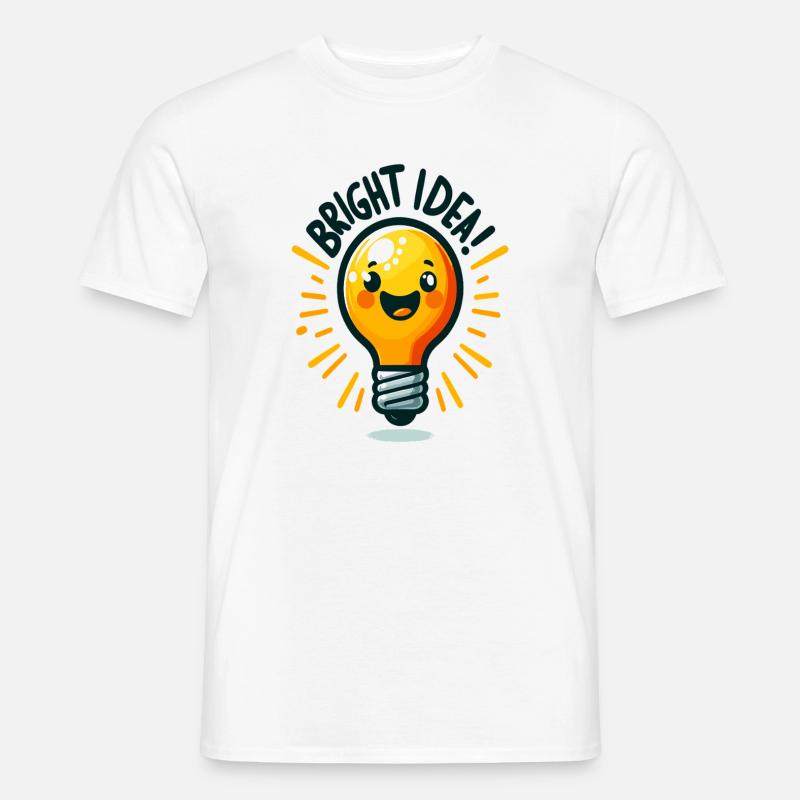 Fröhliche Glühbirne Idee - Männer T-Shirt - Weiß