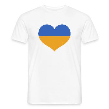 Flaggenherz in den Farben der Ukraine - Männer T-Shirt - Weiß - Vorne - AI Model Male 178 dark (178cm)