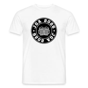JGA 2026 - Men's T-Shirt - white - Front - AI Model Male 178 dark (178cm)