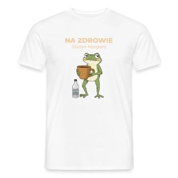 Frog Na zdrowie Coffee & Vodka Humor - Men's T-Shirt - white - Front - AI Model Male 178 dark (178cm)