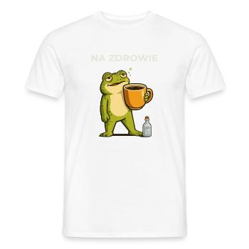 Frog Na zdrowie Coffee & Vodka Humor - Men's T-Shirt - white - Front - AI Model Male 178 dark (178cm)