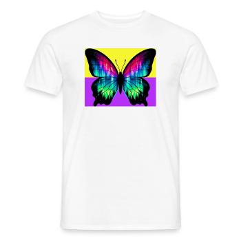 papillon - T-shirt homme - blanc - Devant - AI Model Male 178 dark (178cm)