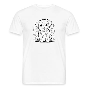 Little puppy friend - Men's T-Shirt - white - Front - AI Model Male 178 dark (178cm)