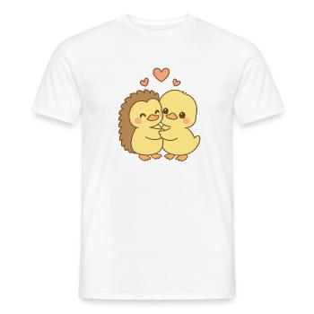 Duck Couple Valentine's Day - Men's T-Shirt - white - Front - AI Model Male 178 dark (178cm)