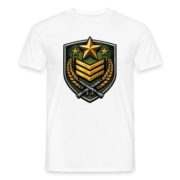 Wappen Schild mit Gewehren - Männer T-Shirt - Weiß - Vorne - AI Model Male 178 dark (178cm)