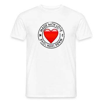 Made Whit Love - Men's T-Shirt - white - Front - AI Model Male 178 dark (178cm)