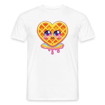 Kawaii Waffle Heart Colour Gloss - Men's T-Shirt - white - Front - AI Model Male 178 dark (178cm)