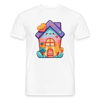 Pastellkawaii Häuschen Design - Männer T-Shirt - Weiß - Vorne - AI Model Male 178 dark (178cm)