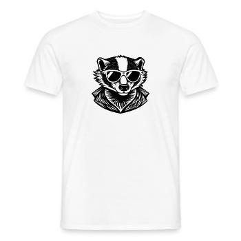 Dachs mit Sonnenbrille - Männer T-Shirt - Weiß - Vorne - AI Model Male 178 dark (178cm)