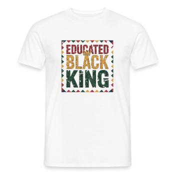 Educated Black King | Afro Pride Quote | Black  - Men's T-Shirt - white - Front - AI Model Male 178 dark (178cm)