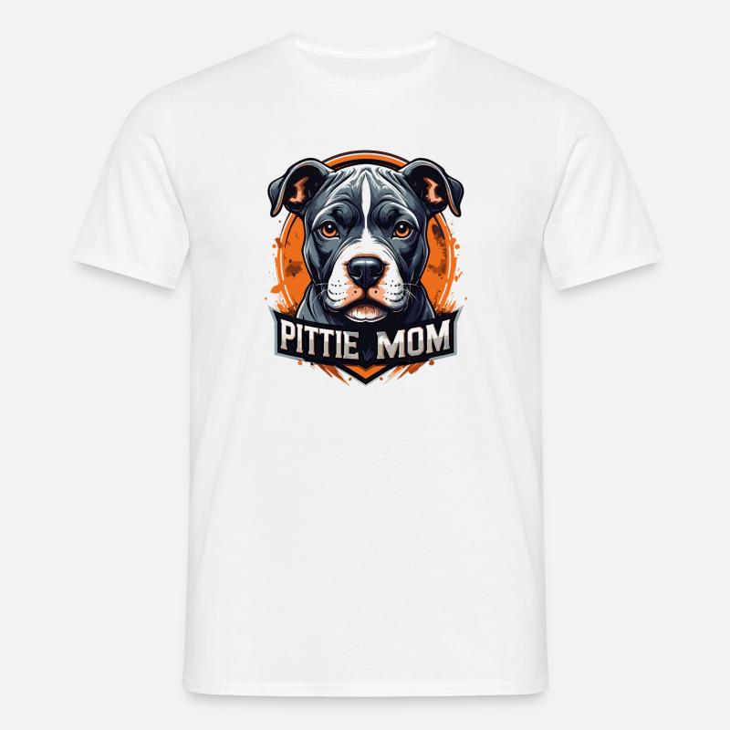 Pitbull-kunst for mor og barn - T-skjorte for menn - hvit