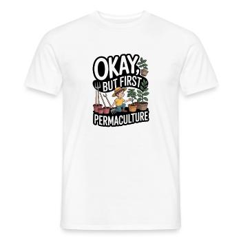 Philosophie de vie de la permaculture pour les amoureux de la nature - T-shirt homme - blanc - Devant - AI Model Male 178 dark (178cm)