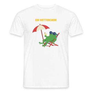Frosch Strandurlaub mit Cocktail. Geiles Wetter! - Männer T-Shirt - Weiß - Vorne - AI Model Male 178 dark (178cm)