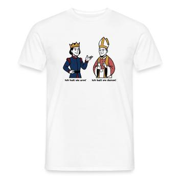 König und Bischof Cartoon - Männer T-Shirt - Weiß - Vorne - AI Model Male 178 dark (178cm)