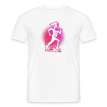 Running motif that works immediately - Men's T-Shirt - white - Front - AI Model Male 178 dark (178cm)